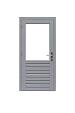 1017092 Hardhouten enkele 1-ruits deur Prestige met dubbelglas, linksdraaiend, 109 x 221 cm, grijs g