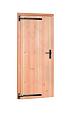 1034367 Douglas dichte enkele deur 90x201 cm, linksdraaiend, zwarte hengen, zwart beslag, onbehandel