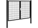 1052657 Hillfence metalen dubbele poort Premium-line inclusief slot, 300 x 180 cm, zwart.