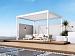 Aluminium overkapping DeLuxe elektrisch+LED vrijstaand, 4 poten Wit 360x400 cm