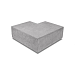 Hoekstuk traptreden 90° buiten OudHollands Grijs 37x15cm