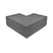 Hoekstuk traptreden 90° buiten OudHollands Antraciet 40x20cm
