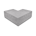 Hoekstuk traptreden 90° buiten OudHollands Grijs 40x20cm