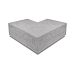 Hoekstuk traptreden 90° buiten OudHollands Grijs 40x20cm