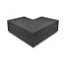 Hoekstuk traptreden 90° buiten OudHollands Carbon 40x20cm