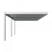Aluminium overkapping Premium elektrisch+LED muurbevest., 3 poten Wit 400x600 cm