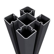 1064257 NTW aluminium sleufpaal zwart met paalkap en paalhouder 8x8x190cm (ACTIE)