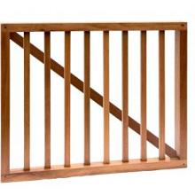 1064223 Hardhouten spijlenhek/ -poort, 100 x 80 cm. Frame 4,5 x 7 cm, spijlen 2 x 3 cm.