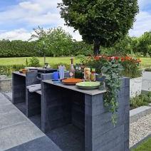 Muurblok strak antraciet 10x10x60cm