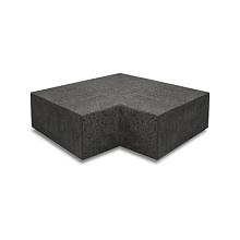 Hoekstuk traptreden 90° binnen OudHollands Carbon 37x15cm
