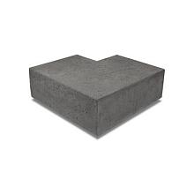Hoekstuk traptreden 90° buiten OudHollands Antraciet 37x15cm