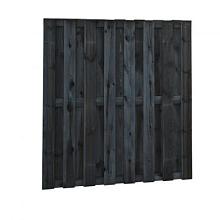 1007181 Naaldhout geschaafd plankenscherm 18-planks 15 mm, 180 x 180 cm, recht, geïmpregneerd en zwa