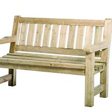 W11026 Bank Hugo, 40 mm dik, 96 x 140 x 74 cm (HxBxD), groen geïmpregneerd.