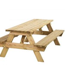 W11024 Picknicktafel Bobito, 40 mm dik, bladmaat 220 x 71 cm, groen geïmpregneerd.