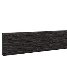 W32225 Betonplaat dubbelzijdig leisteenmotief 36 x 3,5 x 184 cm, antraciet gecoat.