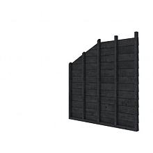 W53550 Douglas wandpakket t.b.v. enkelzijdige zijwand kapschuur Comfort, zwart geïmpregneerd.