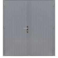 1017096 Hardhouten dubbele dichte deur Prestige, 202 x 221 cm, grijs gegrond.