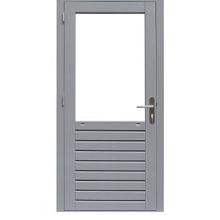 1017092 Hardhouten enkele 1-ruits deur Prestige met dubbelglas, linksdraaiend, 109 x 221 cm, grijs g