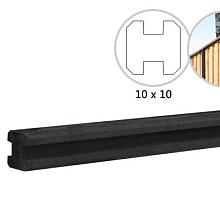 W32400 Betonpaal glad met vellingkant, v.z.v. sleuf, 10 x 10 x 270 cm, antraciet, ongecoat, tussenpa