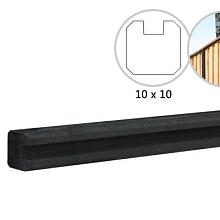 W32405 Betonpaal glad met vellingkant, v.z.v. sleuf, 10 x 10 x 270 cm, antraciet, ongecoat, eindpaal