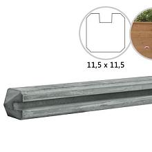 W13050 Betonpaal met sleuf en diamant kop t.b.v. schutting 11,5 x 11,5 x 278 cm, grijs eindpaal, ong