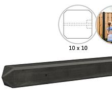 W13290 Betonpaal met diamantkop t.b.v. betonplaten met motief 10 x 10 x 275 cm, antraciet zonder coa