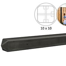 W13285 Betonpaal met diamantkop t.b.v. betonplaten met motief 10 x 10 x 275 cm, antraciet zonder coa