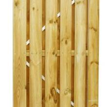 W07550 Grenen geschaafde plankendeur op verstelbaar stalen frame 100 x 180 cm, recht, groen geïmpreg