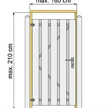 Tuindeurkozijn grenen met aanslaglat max.160 cm breed (actie 01-02-2025)
