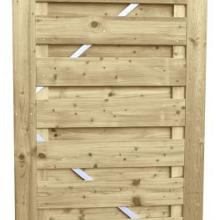 W306310 Jumbodeur met slotgat, geschaafd vuren 15 mm op verstelbaar stalen frame 100 x 180 cm, recht