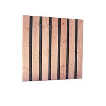 W42007 Douglas fijnbezaagd plankenscherm met zwarte binnenkant, 15-planks 19 mm, 180 x 180 cm, zwart