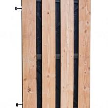 W42008 Douglas fijnbezaagde plankendeur met zwarte binnenzijde, op zwart verstelbaar frame, 100 x 18