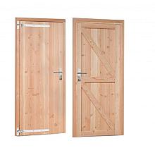 1024091 Douglas dichte enkele deur 90x201 cm, linksdraaiend, verzinkte hengen, RVS beslag, kleurloos