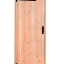 1060690 Douglas dichte enkele deur 90x201 cm, linksdraaiend, zwarte hengen, zwart beslag, kleurloos 