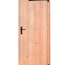 1060691 Douglas dichte enkele deur 90x201 cm, rechtsdraaiend, zwarte hengen, zwart beslag, kleurloos