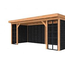 1046189 Douglasvision buitenverblijf Comfort Compleet 600 X 270 cm, kleurloos geïmpregneerd, wanden 