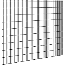 1052651 Hillfence metalen scherm, dubbele staafmat, 250 x 103 cm, zwart.