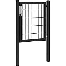 1052654 Hillfence metalen enkele poort Premium-line inclusief slot, 100 x 100 cm, zwart.