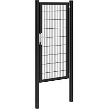 1052655 Hillfence metalen enkele poort Premium-line inclusief slot, 100 x 180 cm, zwart.