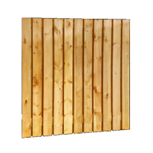 1050329 Grenen geschaafd plankenscherm 23-planks 15 mm, 180 x 180 cm, verticaal recht, groen geïmpre