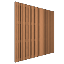 1058803 Thermovision Ayous geschaafd latten scherm, recht horizontaal/verticaal, 180 x 180 cm.