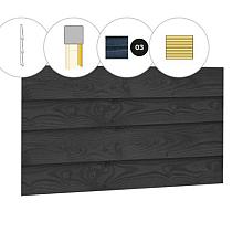 1026980 Zweeds rabat plankenset douglas bij wand B, 228,5 x 224 cm, zwart geïmpregneerd.