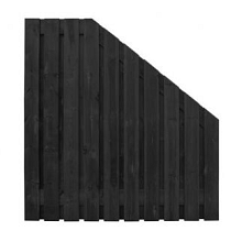 1064312 Naaldhout geschaafd plankenscherm 21-planks 15 mm, 180 x 180/90 cm, recht aflopend, geïmpreg