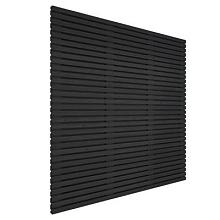 1064424 Grenen geschaafd latten scherm, recht horizontaal/verticaal, 180 x 180 x 5 cm, zwart gespote