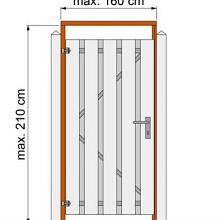 1063694 Tuindeurkozijn hardhout met aanslaglat, max. 160 cm breed.