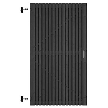 1064426 Grenen geschaafd latten deur op verstelbaar frame, verticaal, 178 X 99 x 5 cm, zwart gespote