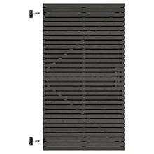 1064425 Grenen geschaafd latten deur op verstelbaar frame, horizontaal, 178 X 99 x 5 cm, zwart gespo
