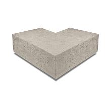 Hoekstuk traptreden 90° buiten OudHollands Greige 40x20cm