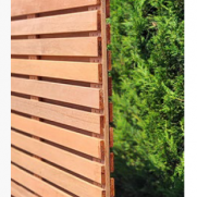 Hardhouten poort fijnlats horizontaal metalen frame 100x180cm