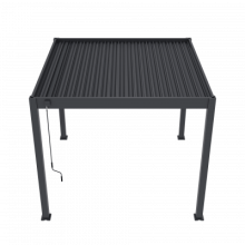 Aluminium overkapping Comfort Vrijstaand, 4 poten Antraciet bediening handmatig 300x300cm